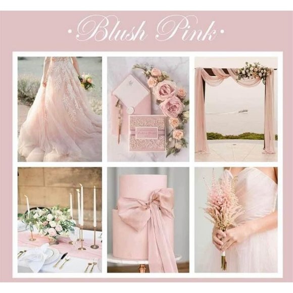 5 Pack Wedding Dining Cheesecloth Table Runner 25" x 16ft - Blush / Rose Gold - Picture 5 of 5